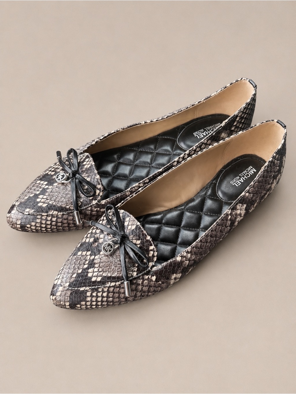 Michael Kors Snake Print Pointed Toe Flats Size 8.5